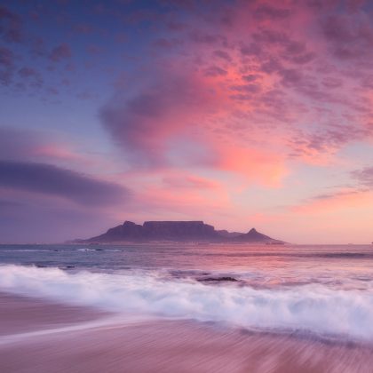 Table Mountain at sunset, Cape Town