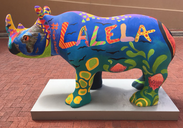Timeless Africa Safaris Lalela Rhino on display at the V&A Waterfront
