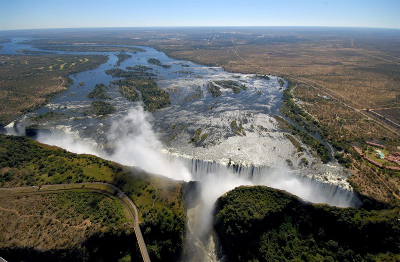 Aerial view of the VIctoria Falls