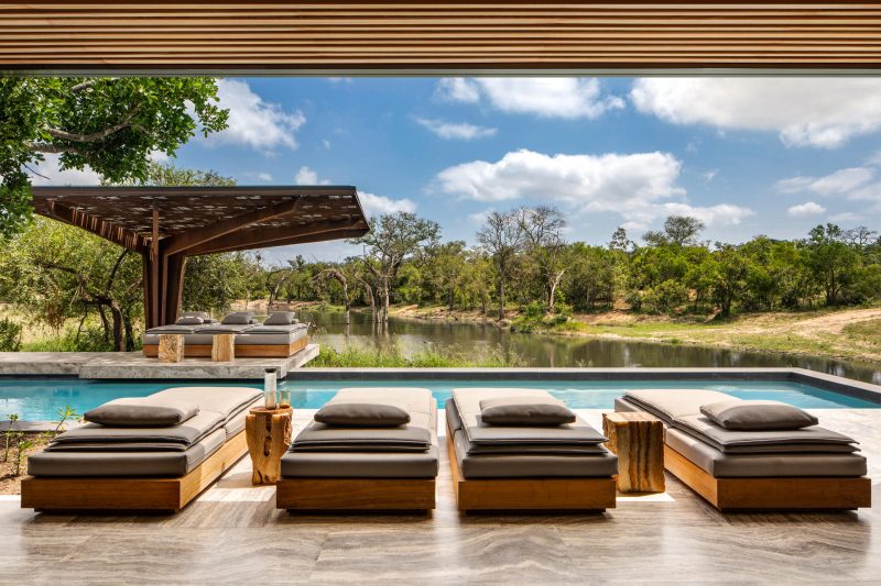 Pool deck at Cheetah Plains