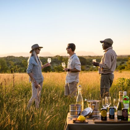 A picture of a couple on an afternoon game drive on safari