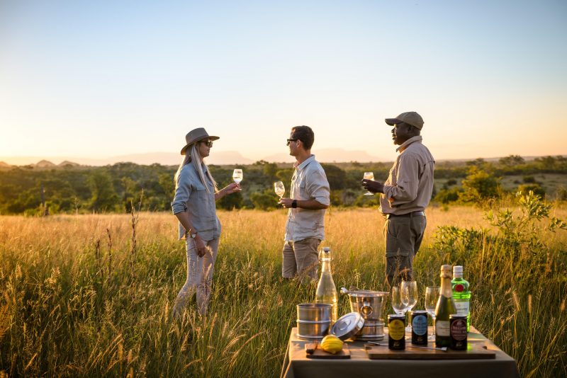 A picture of a couple on an afternoon game drive on safari