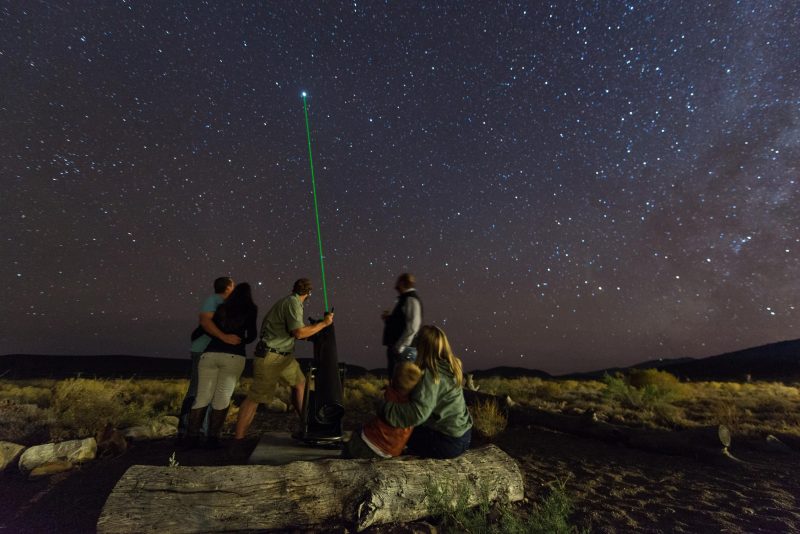 A family stargazing at Sanbona Wildlife Reserve